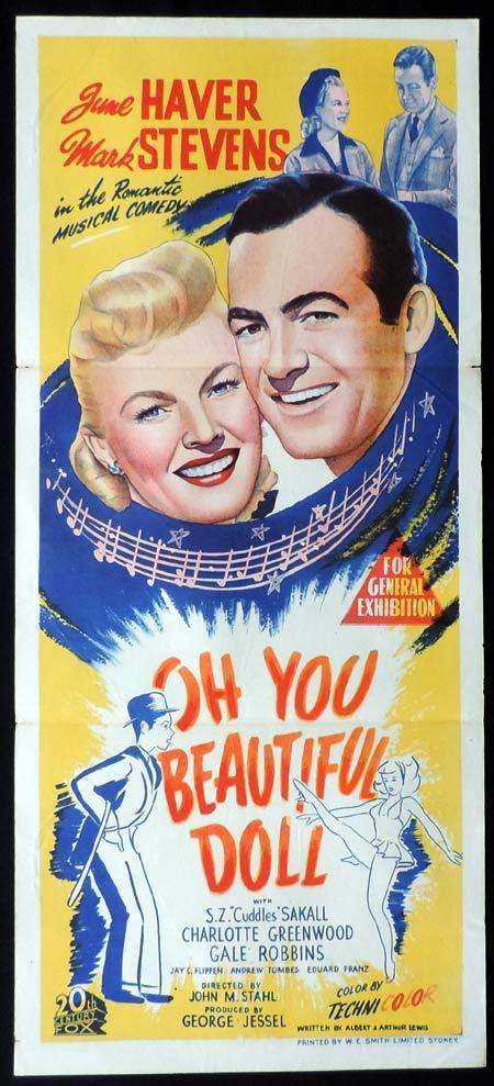 OH YOU BEAUTIFUL DOLL Original Daybill Movie Poster Mark Stevens June Haver