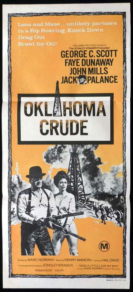 OKLAHOMA CRUDE Original Daybill Movie Poster George C. Scott Faye Dunaway John Mills