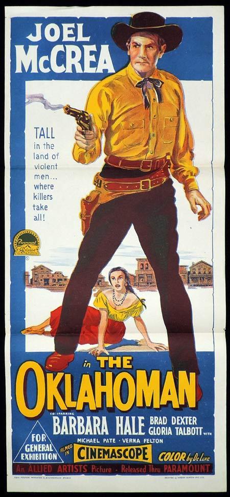 THE OKLAHOMAN Original Daybill Movie Poster Joel McCrae Richardson Studio