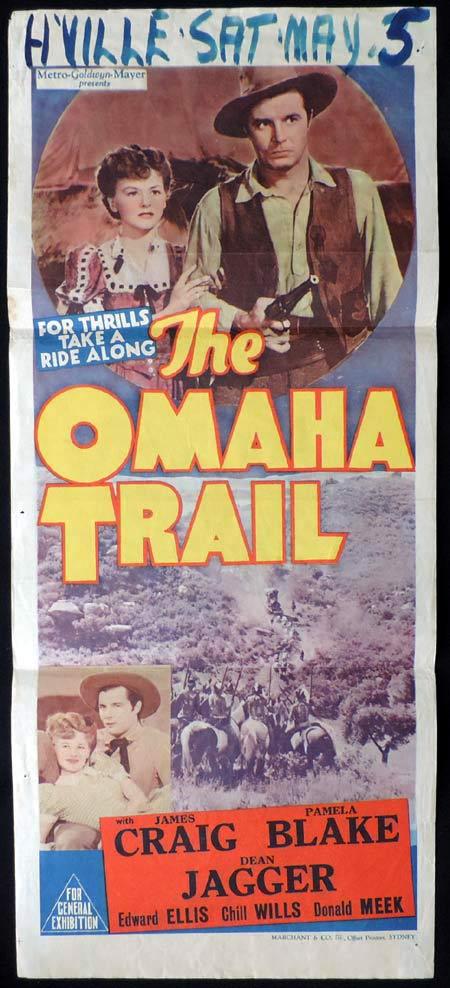 THE OMAHA TRAIL Daybill Movie Poster James Craig Western
