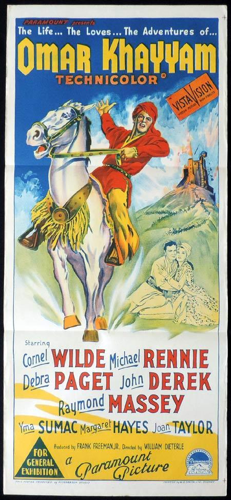 OMAR KHAYYAM Original Daybill Movie Poster Cornel Wilde Michael Rennie Richardson Studio