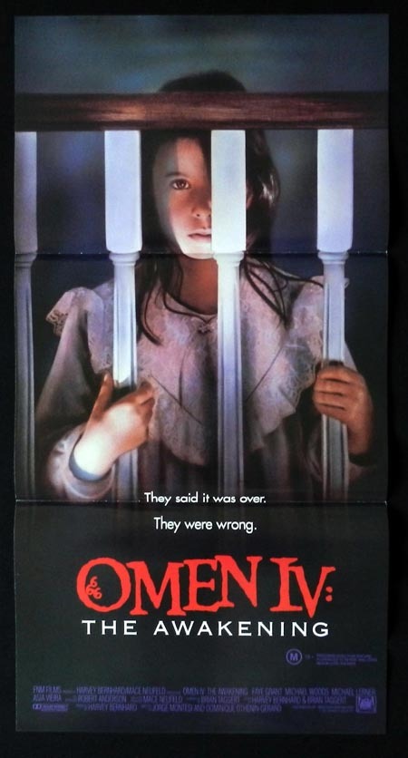 THE OMEN IV Original Daybill Movie Poster Faye Grant Horror 4