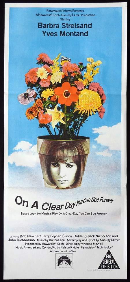 ON A CLEAR DAY YOU CAN SEE FOREVER Original Daybill Movie Poster Barbra Streisand Yves Montand