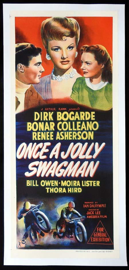 ONCE A JOLLY SWAGMAN Daybill Movie poster DIRK BOGARDE Linen Backed