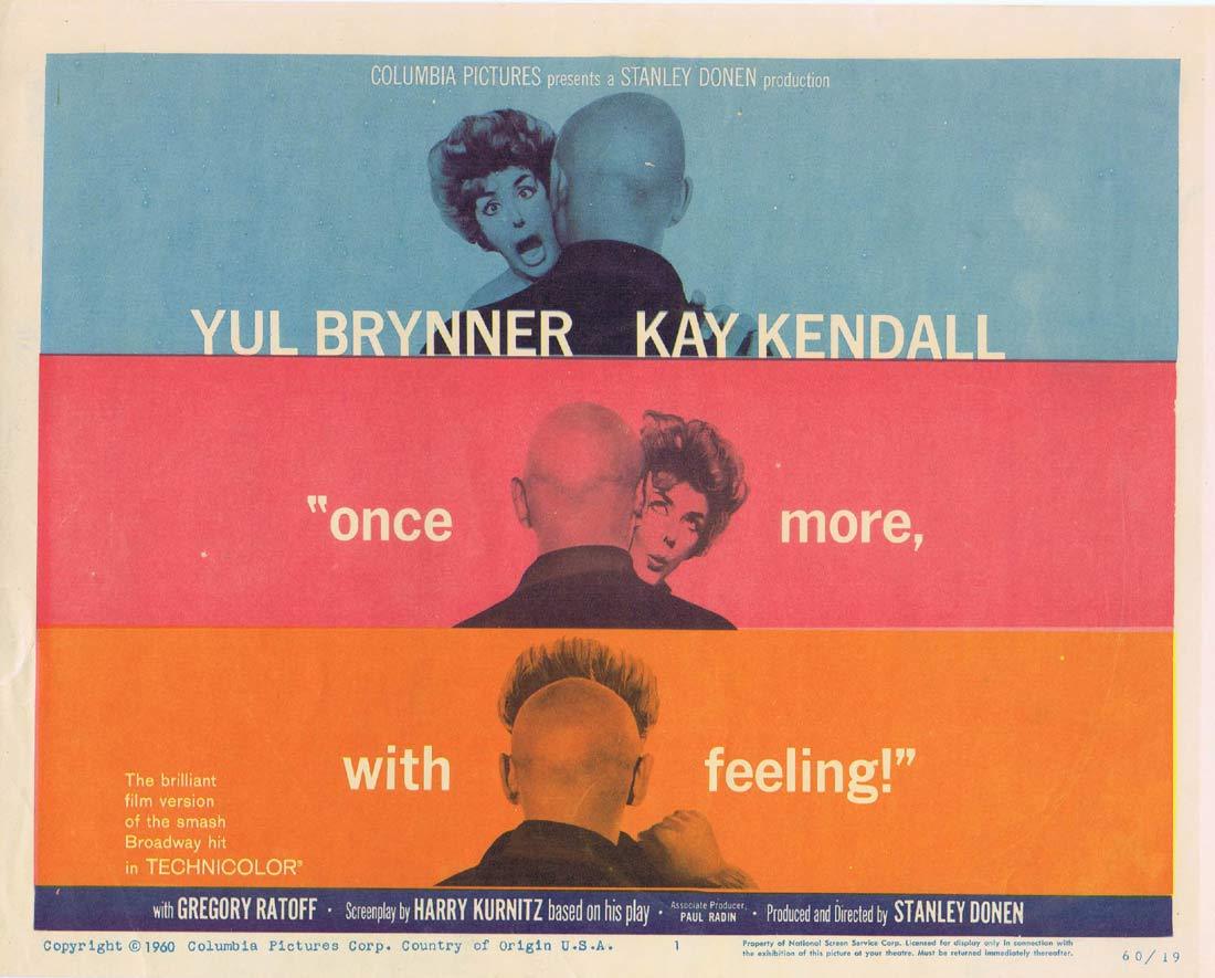 ONCE MORE WITH FEELING Original Lobby Card Yul Brynner Kay Kendall