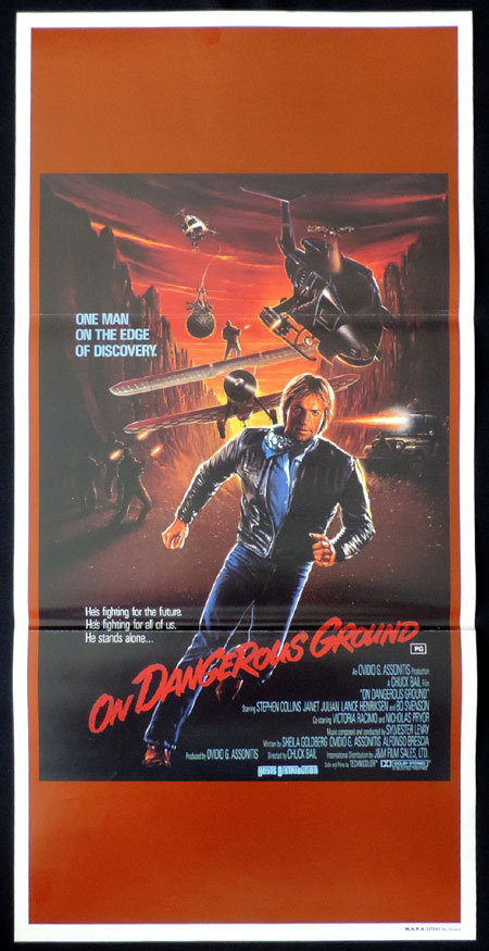 ON DANGEROUS GROUND Original Daybill Movie Poster Stephen Collins Bo Svenson