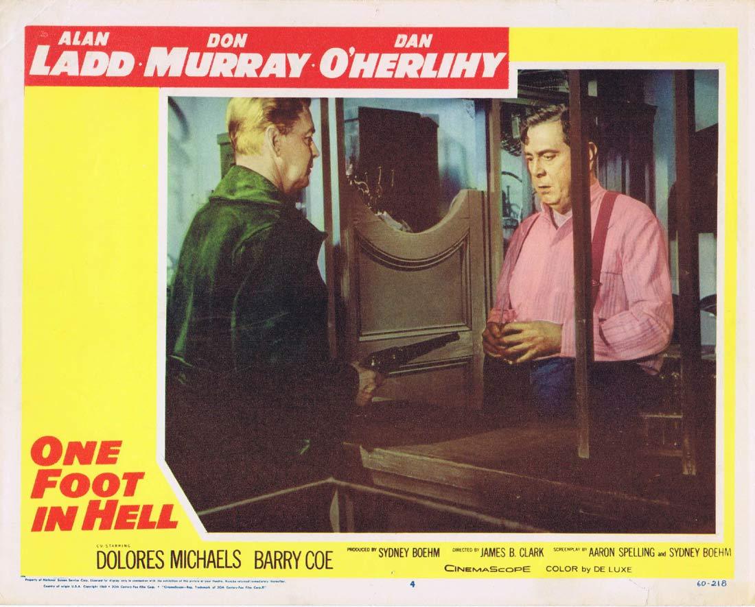 ONE FOOT IN HELL Original Lobby Card 4 Alan Ladd Don Murray