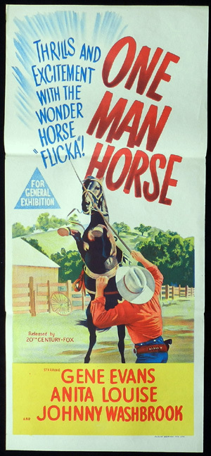 MY FRIEND FLICKA Original Daybill Movie poster One Man Horse Hugh Beaumont 1956