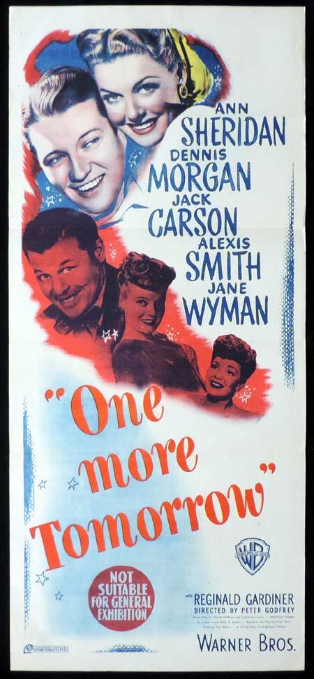 ONE MORE TOMORROW Original Daybill Movie Poster Ann Sheridan Dennis Morgan
