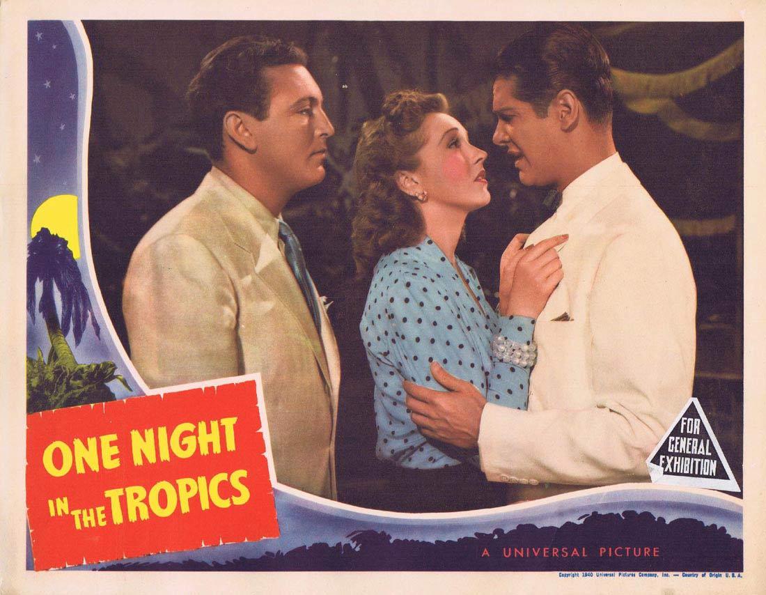 ONE NIGHT IN THE TROPICS Lobby Card Allan Jones Nancy Kelly Robert Cummings
