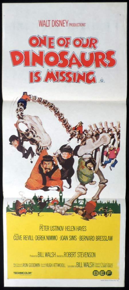 ONE OF OUR DINOSAURS IS MISSING Original Daybill Movie Poster Walt Disney Peter Ustinov