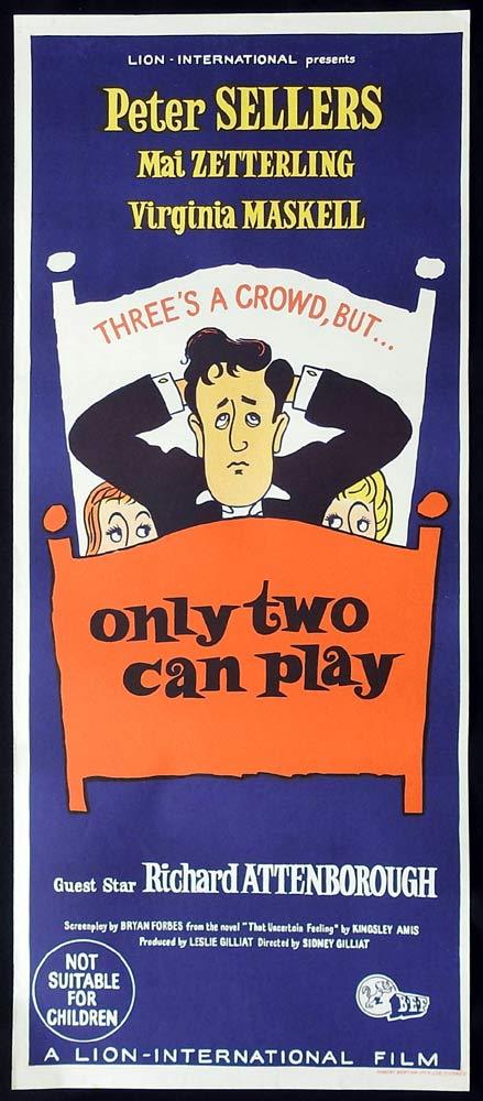 ONLY TWO CAN PLAY Original Daybill Movie Poster Mai Zetterling Peter Sellers