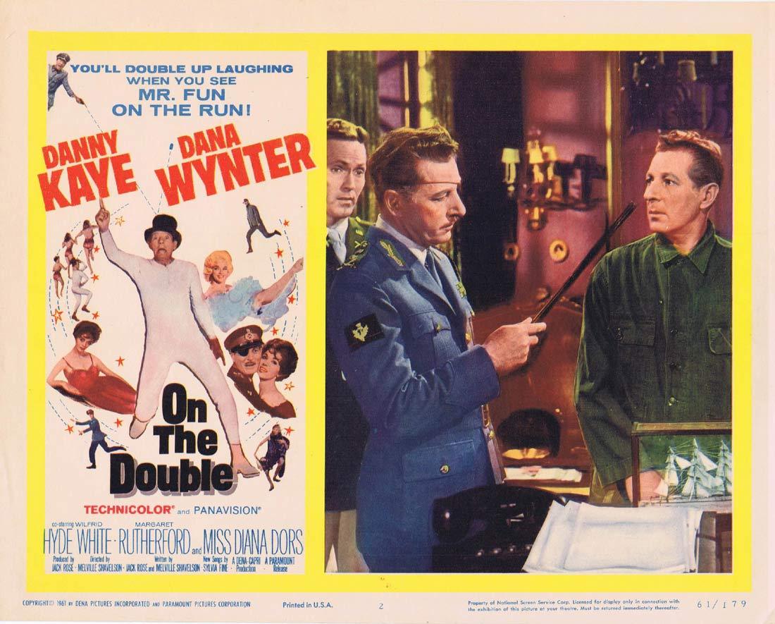 ON THE DOUBLE Original Lobby Card 2 Danny Kaye Dana Wynter