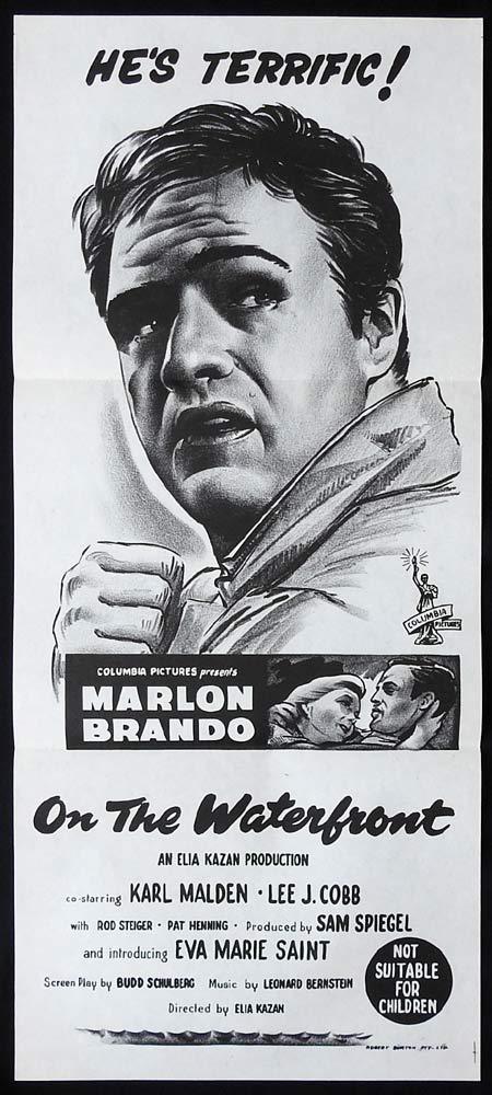 ON THE WATERFRONT Original Daybill Movie Poster Marlon Brando 1960sr
