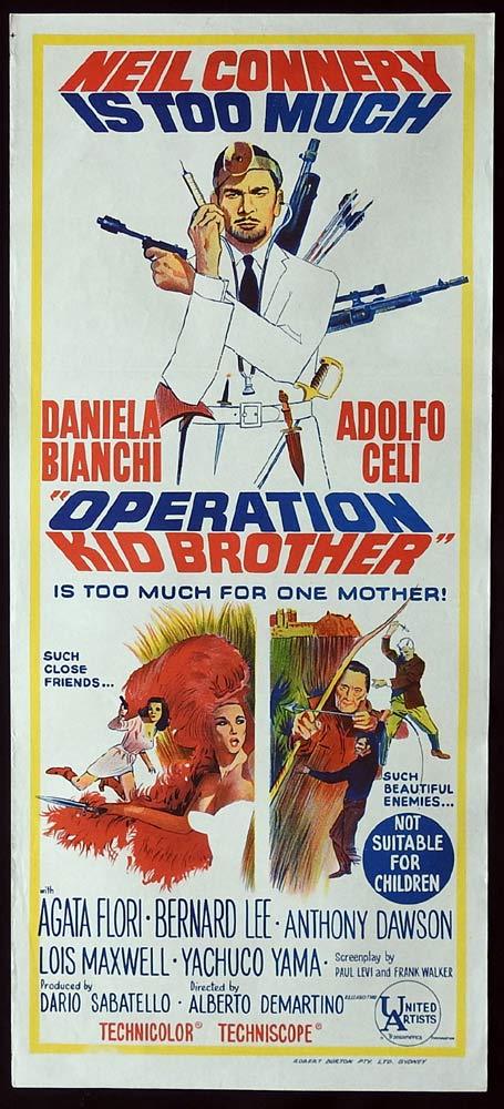 OPERATION KID BROTHER Original Daybill Movie Poster Neil Connery Daniela Bianchi