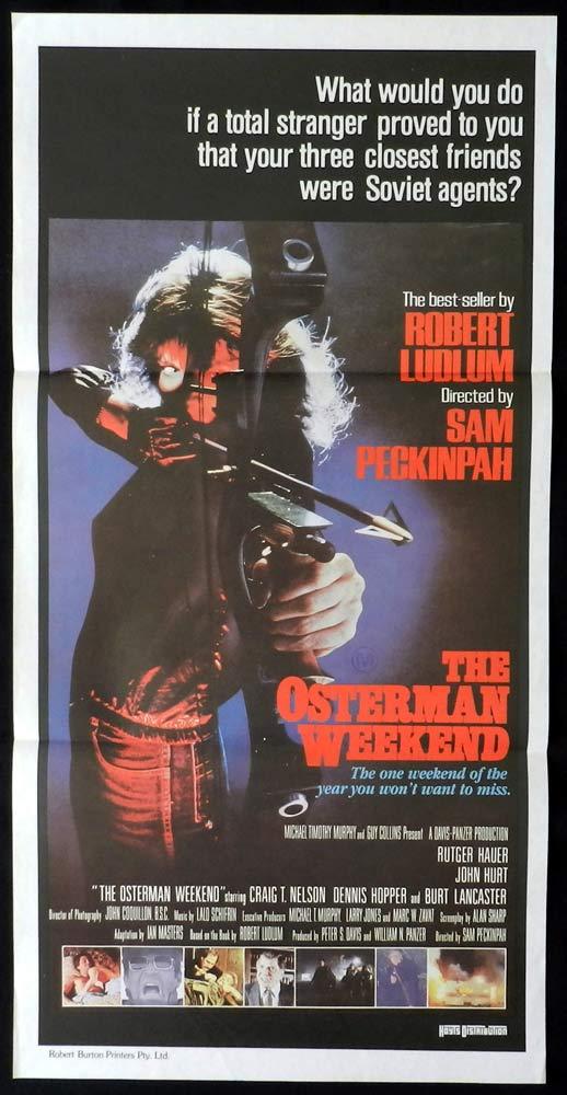THE OSTERMAN WEEKEND Original Daybill Movie poster Rutger Hauer John Hurt