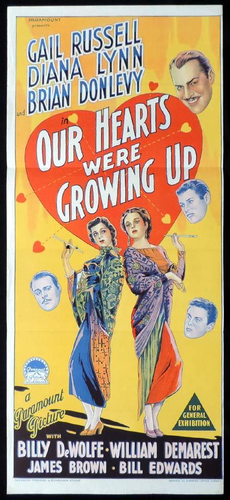 OUR HEARTS WERE GROWING UP Original Daybill Movie Poster Gail Russell Richardson Studio