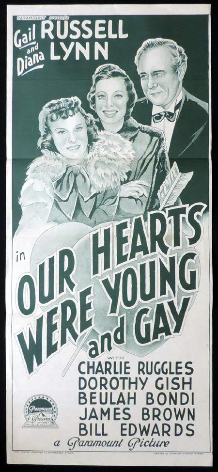 OUR HEARTS WERE YOUNG AND GAY Original Daybill Movie Poster Gail Russell Richardson Studio