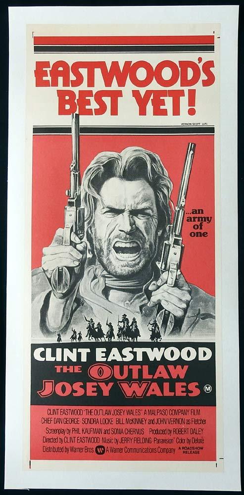 THE OUTLAW JOSEY WALES Original LINEN BACKED Daybill Movie Poster Clint Eastwood