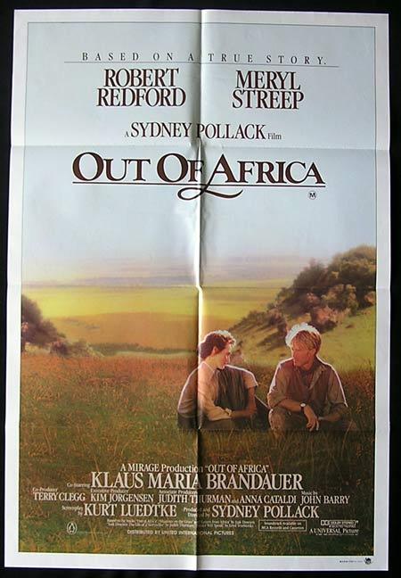 OUT OF AFRICA Original One sheet Movie poster Robert Redford Meryl Streep
