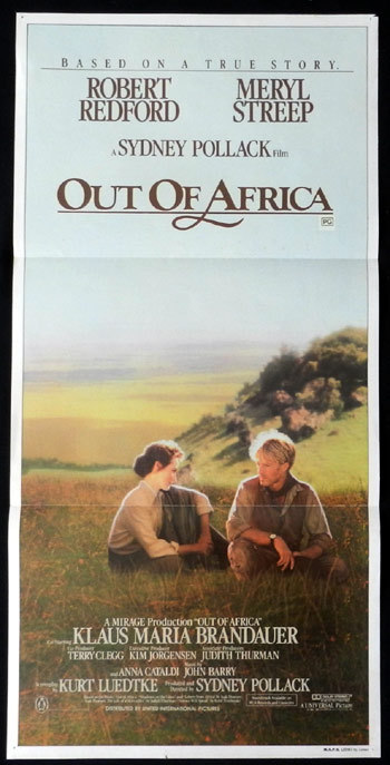 OUT OF AFRICA Australian Daybill Movie poster Robert Redford Meryl Streep