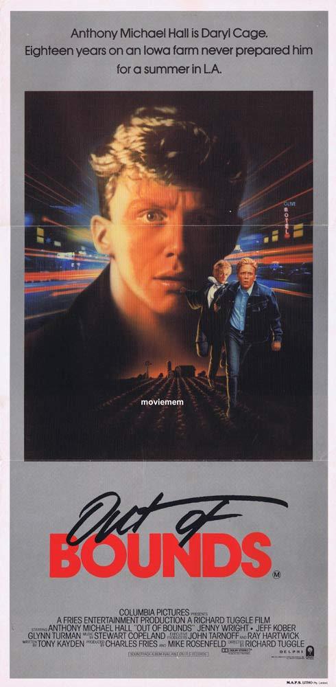 OUT OF BOUNDS Original Daybill Movie Poster Anthony Michael Hall Jenny Wright