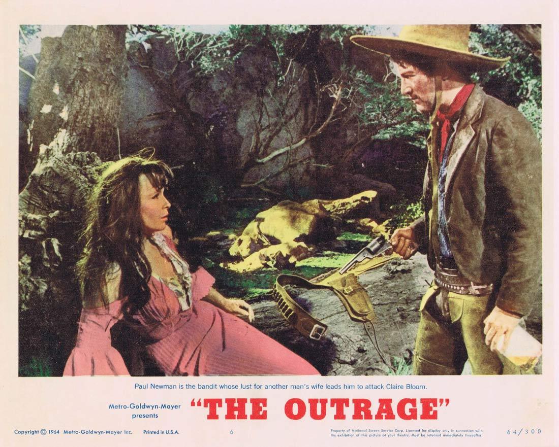 THE OUTRAGE Lobby Card 6 Paul Newman Laurence Harvey Claire Bloom Edward G. Robinson