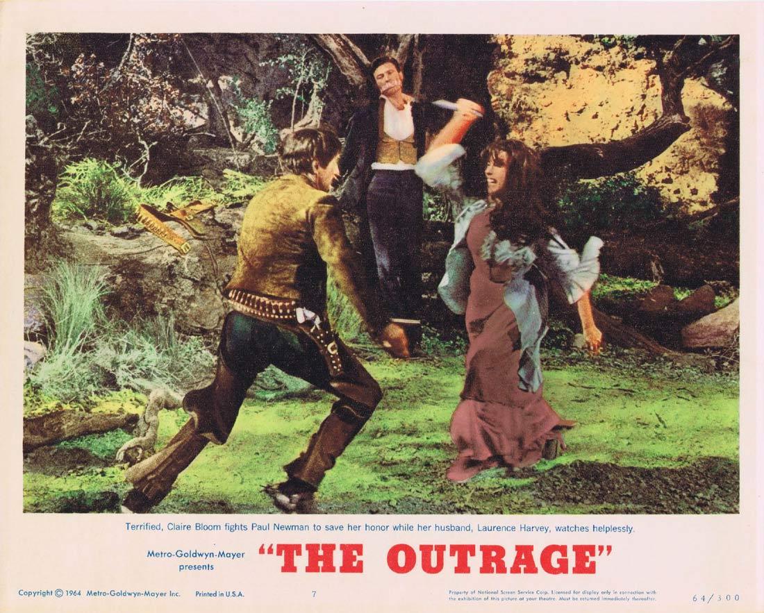 THE OUTRAGE Lobby Card 7 Paul Newman Laurence Harvey Claire Bloom Edward G. Robinson