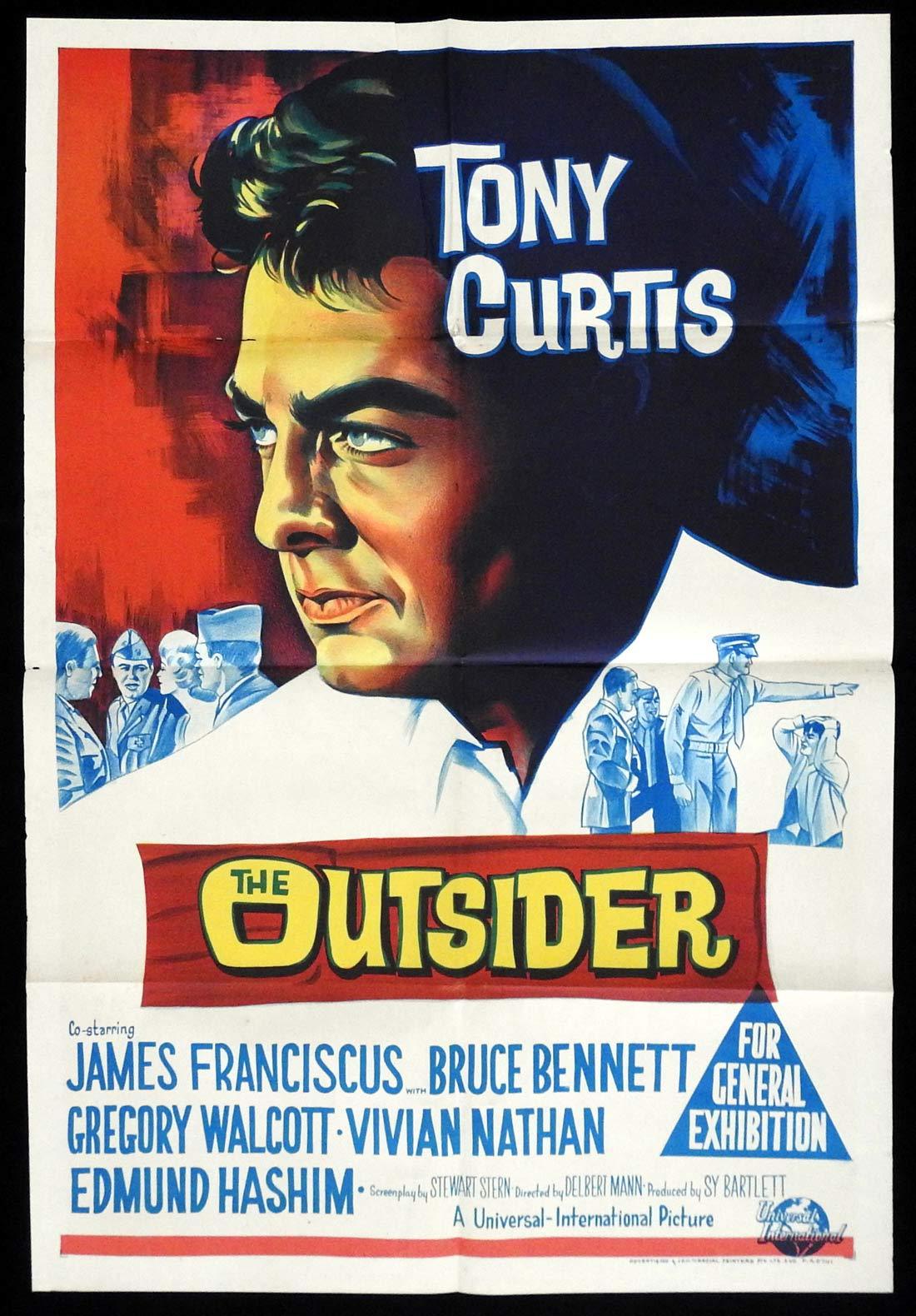 THE OUTSIDER Original One sheet Movie poster Tony Curtis
