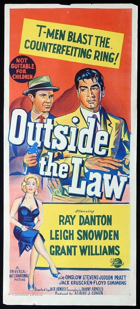 OUTSIDE THE LAW Original Daybill Movie Poster Ray Danton Film Noir