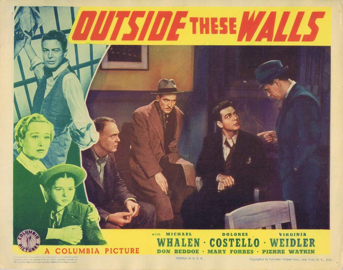 OUTSIDE THESE WALLS Original Lobby Card 3 Michael Whalen Dolores Costello Virginia Weidler