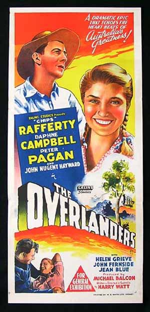 THE OVERLANDERS Chips Rafferty ORIGINAL EALING Daybill Movie poster