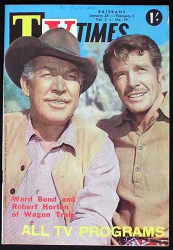 TV TIMES MAGAZINE Ward Bond Robert Horton Wagon Train 1960