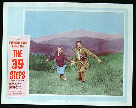 THE 39 STEPS Lobby Card 3 Kenneth More Taina Elg