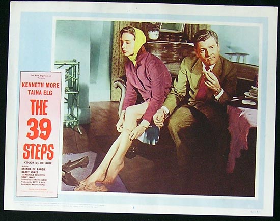 THE 39 STEPS Lobby Card 5 Kenneth More Taina Elg