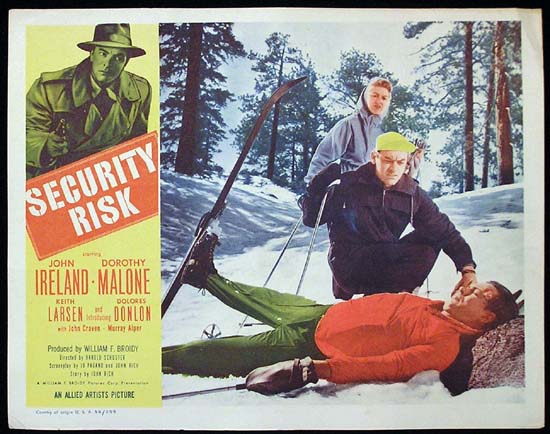 SECURITY RISK 1954 John Ireland Dorothy Malone Lobby Card 3