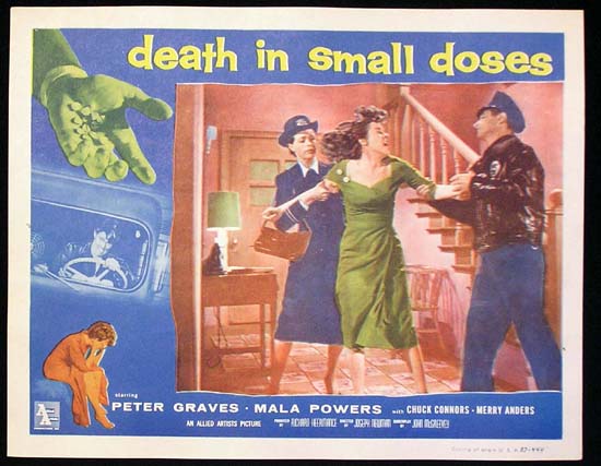 DEATH IN SMALL DOSES ’57 Mala Powers DRUG Lobby card #3