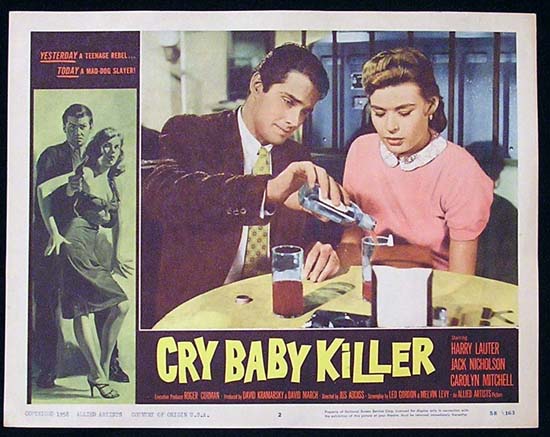 CRY BABY KILLER 1958 Bad Girl ROGER CORMAN Lobby Card 2