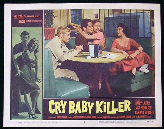 CRY BABY KILLER 1958 Bad Girl ROGER CORMAN Lobby Card 3