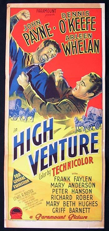 HIGH VENTURE Movie Poster 1951 Richardson Studio RARE daybill