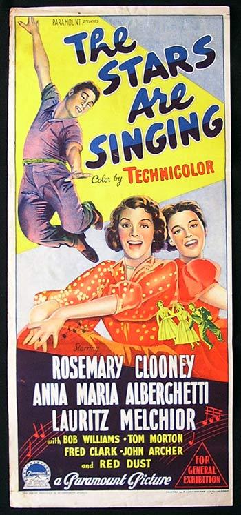 THE STARS ARE SINGING Movie Poster 1953 Rosemary Clooney Richardson Studio RARE daybill