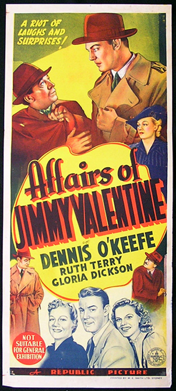 AFFAIRS OF JIMMY VALENTINE Daybill Movie Poster  1942 DENNIS O’KEEFE