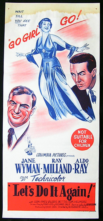 LET’S DO IT AGAIN Movie Poster 1953 Ray Milland daybill