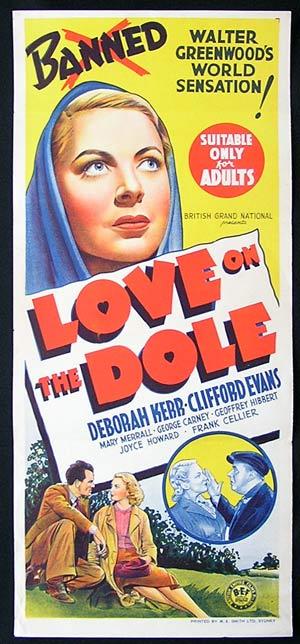 LOVE ON THE DOLE Movie Poster 1941 Deborah Kerr ORIGINAL Australian Daybill