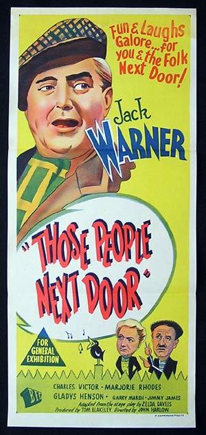 THOSE PEOPLE NEXT DOOR Movie Poster 1953 Jack Warner ORIGINAL Australian Daybill