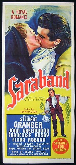 SARABAND FOR DEAD LOVERS Movie Poster 1948 Stewart Granger ORIGINAL EALING Australian Daybill