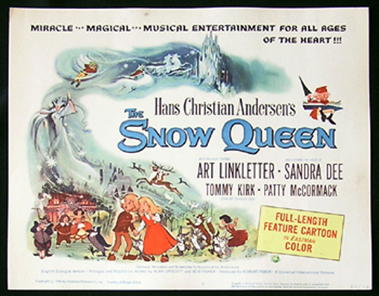 HANS CHRISTIAN ANDERSEN’S THE SNOW QUEEN 1960 Title Lobby Card 1971 Animated Film