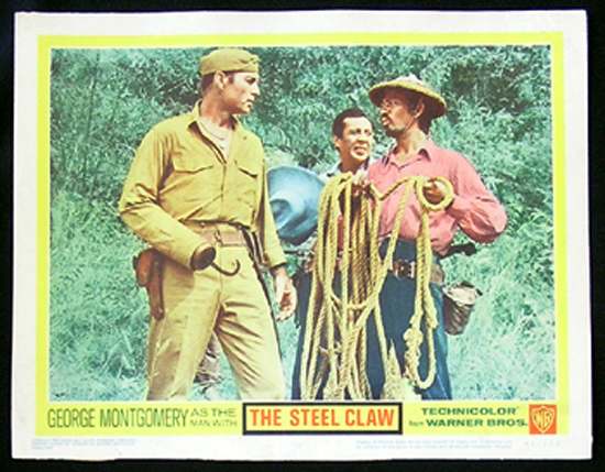 STEEL CLAW Lobby card 3 George Montgomery Phillippines WWII Film