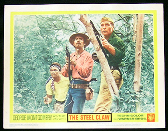 STEEL CLAW Lobby card 5 George Montgomery Phillippines WWII Film