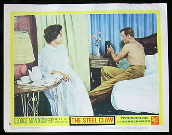 STEEL CLAW Lobby card 8 George Montgomery Phillippines WWII Film